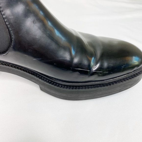 Zara Chelsea Lug Sole Chunky Heel Platform Ankle Boot Black Size 39 US 8 - Picture 10 of 12